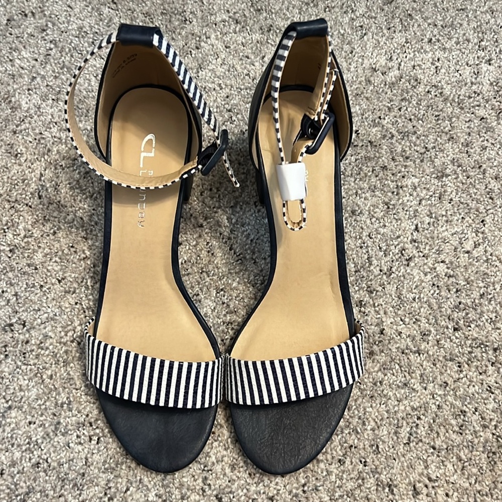 CL by laundry nautical strappy open toe heels size 8.5